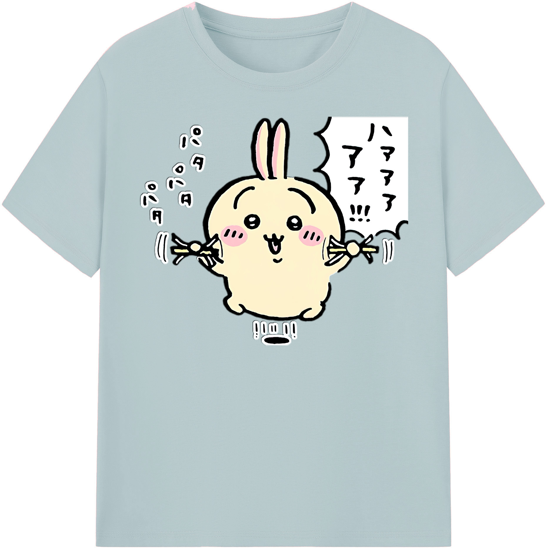（画像用） ちいかわ うさぎ Chii-kawa usagi 綿100％半袖Tシャツ（フロントプリント）
